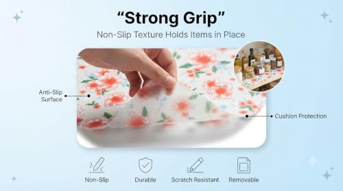 Image of Dribble (45cm X 300cm) Eva Shelf Liner Mat Roll, Non Slip Drawer & Cabinet Liner for Kitchen, Waterproof Oilproof Washable Fridge Mat, Anti Skid Multipurpose Mat (Spring Lavender Red)