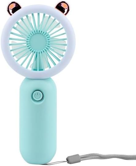 Miniatura 7 de Mini ventilador de mano con luz LED, pequeño ventilador portátil personal recargable por USB, bonito diseño potente ventilador de pestañas para