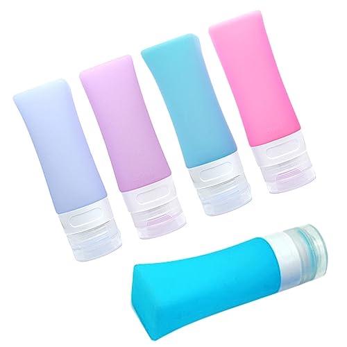 VINTORKY シリコン製トラベル容器 点入り 防漏設計 詰め替え可能 シャンプー ローション対応 携帯便利 洗面用具収納バッグ付 ランダムカラー