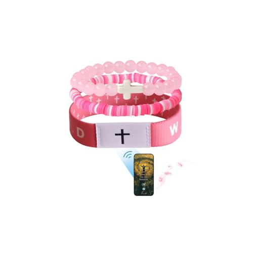 GVUSMIL Christian Scripture Wristbands, WWJD Bible Verse Scan Bracelets, Religious Gifts for Men Women, Christmas