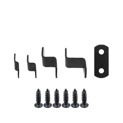 Image of 50pcs Black Offset Canvas Clips Metal Photo Frame Clips Mirror Clamps Heavy Duty Offset Mirror Clips for Picture Frame Painting Blackboard, with Screws (10 pcs Each 0 /0 inch, 1 /8 inch, 1 /4 inch 3 /8 inch 1 /2 inch)
