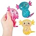 ORB Curiosities Mega Sparklee Squishy Axolotl Toy 3 Pack - Cute Axolotl Squishy Sparkling Sugar Ball Squishies to Squeeze - Fun Stress Ball Toys - Sensory and Fidget Axolotl Toys for Kids and Adults