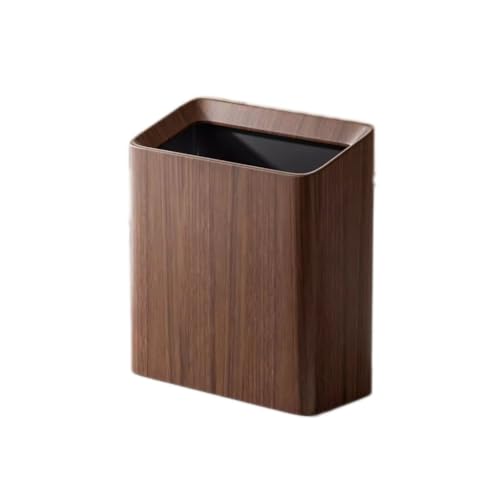 Papelera de madera rectangular japonesa y cubo de basura cuadrado para el baño o cocina