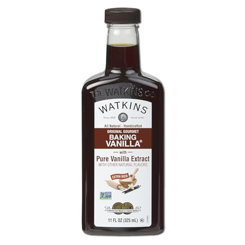 Watkins Original Gourmet Baking Vanilla With Pure Vanilla Extract, Extra Rich, Non GMO, 11 Fluid Ounces (Pack Of 12)