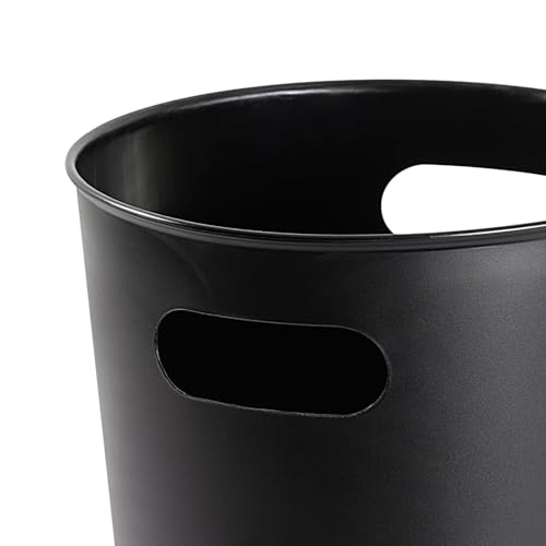 Caneca plástica 2.64 galones con asas recortadas negra miniatura 3