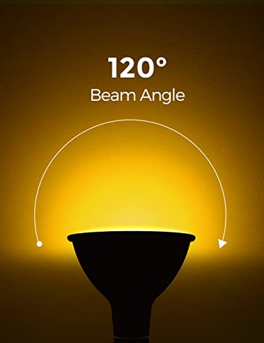 Image of L LOHAS LED Yellow Bug Light Bulbs Outdoor, PAR38 LED Flood Light Outside | 150-200W Equivalent 2000K Non-Attracting, 15W 1100LM Non-Dim Amber Porch Lights, E26 Base for Patio, Backyard, Party 2 Pack