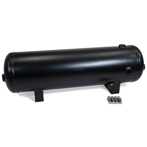 HornBlasters 5-Gallon 7 Port Steel Air Tank - Powdercoated Black - Seven 1/2