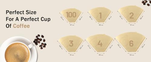 EDESIA ESPRESS – 100 Cone Coffee Filters in Paper – Coffee Filter No.2 for Manual Coffee Maker, Pour-Over and Gentle Brewing – Size 2 Brown