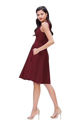 Image of Dress the Population Women's Catalina Solid Sleeveless Fit & Flare Midi Dress