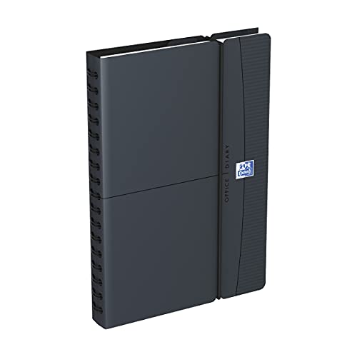Agenda 2025-2026 Oxford Office scolaire Semainier spiralé 10x15cm Gris/Noir