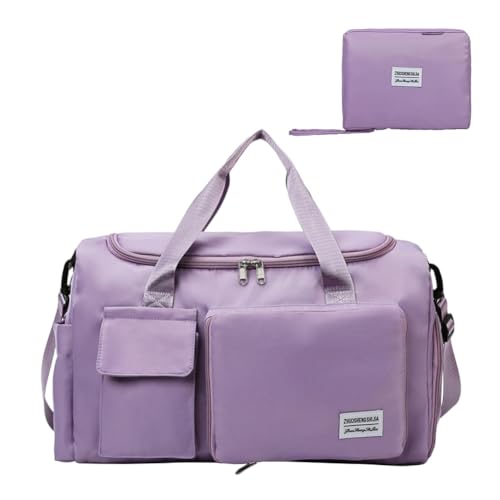 Generic Waterproof Large Capacity Foldable Travel Bag with Wet Dry Separation Duffle Crossbody for Gym Hiking Sports Bag