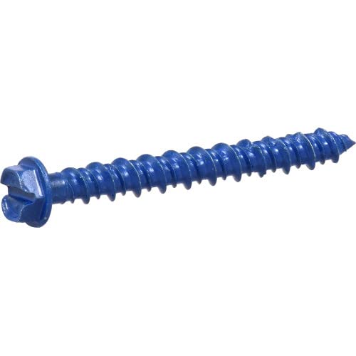 0.25 x 2.75 in. Blue Slotted Tap Concrete Screw Anchor - 100 Count