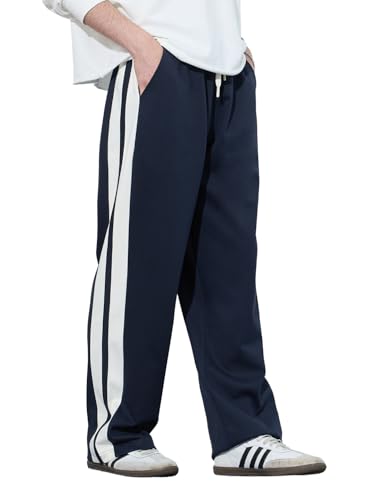 Image of The Souled Store Indigo Men and Boys Drawstringed Solid Cotton Baggy Fit Oversized Joggers
