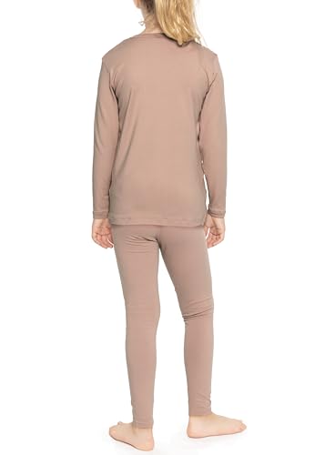 Image of STRETCH IS COMFORT Girls 2 Piece Hoodie Short Sleeve Long Sleeve Crew Neck Top and Leggings Set Kids Thermals Underwear Set