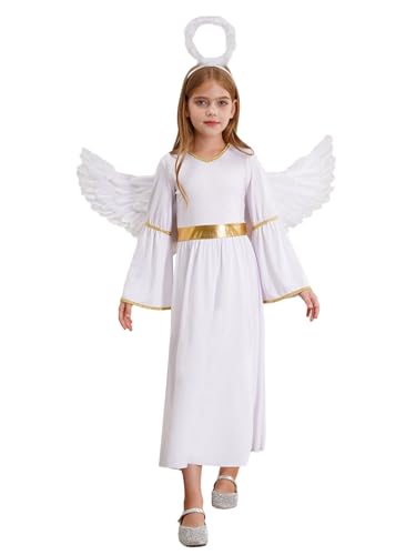 Disfraz de Ángel para Niñas de 8 Años con Alas y Accesorios