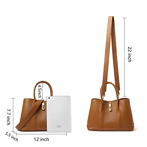 Bolso Satchel de Cuero Genuino para Mujer con Asa Superior miniatura 4
