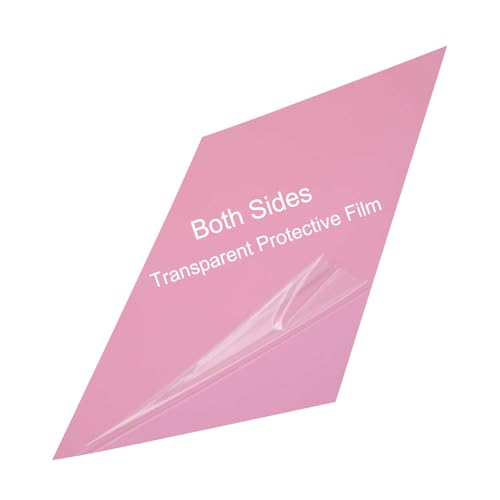 Image of A4 PVC Flexible Plastic Sheets, 10Pcs 0.3mm Thick A4 Size, Transparent DIY Crafts Film (Pink)