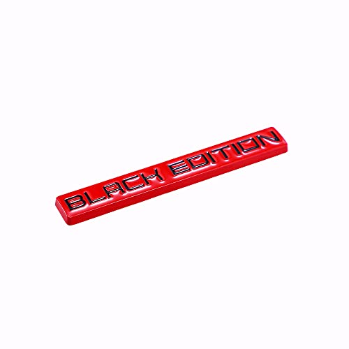 Image of 2Pcs Black Edition Emblem Advanced Badge Car Trunk Motorcycle Motif Rear Badge Decal Sticker Self-Adhesive Universal 3D Metal Badge Sticker Compatible for Vehicle (red)