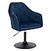 Produktbild WOLTU BH239bl-1 1x Barsessel Loungesessel, stufenlose Höhenverstellung, Metall, Samt, gut gepolsterte Sitzfläche mit Armlehne und Rücklehne, Blau