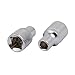 Aexit 1/2-inch Square Hand Operated Tools Drive 9mm 6 Point Socket Impact Adapter Silver Tone 2pcs Model:94as109qo770