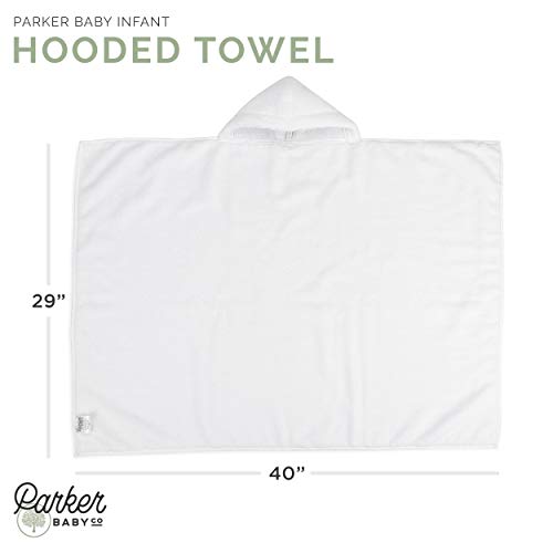Image of Parker Baby Co. Premium 100% Soft Ring Spun Cotton Hooded Toddler and Kid Bath Towel Plush Towel with Hood for Newborns and Babies