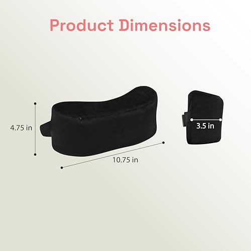 Image of Wakefit Car Neck Rest Pillow | 10.7x4.7x3.5 Inch | Memory Foam Neck Support Cushion for Car Seat | Ergonomic Head & Shoulder Support | Universal Fit | Smooth Washable Cover | 2 Year Warranty - Black