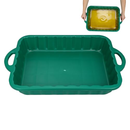 IMIKEYA 23. 5 Inch Large Oil Drain Pan Heavy Duty Plastic Leakproof Transmission & Coolant Fluid Catcher Pan for Changing Oil Under Car Truck SUV Automotive Repair & Garage Use (Green)