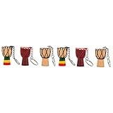 6 Stk Djembe-anhänger Mini-djembe-trommel Trommelfell Aus Ziegenleder Anhänger Für Musikinstrumente Handtrommel Als Souvenir Mini-holztrommel Massivholz Reisen Handtasche Schlüssel