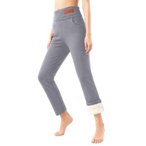 Pantalon de yoga taille haute polaire pour sport et quotidien