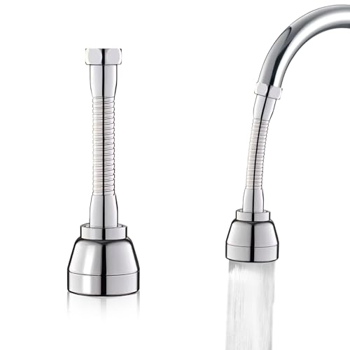 Yitexin 2 Pacchetti Bagno Aeratore Rubinetto Cucina Spruzzatore Allegato, Cucina 360° Rotabile Doccetta Per Lavandino Cucina, Prolunga Rubinetto Ugello Girevole Sostituzione 3 Modalità (argento)