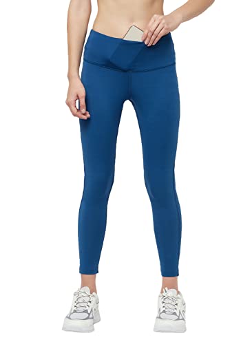 Image of TRUEREVO Sports Leggings for Women-Stretch Dryfit High Waist 7 /8th Gymwear Pants with Back Zipper Pocket-Quick Dry Activewear-Training Tights- for Yoga, Sports, Gym, Workout and Running