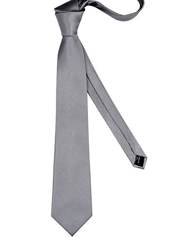 Image of GUSLESON Classic New 3.15 inch(8cm) Men's Solid Color Necktie Wedding Business Tie + Gift Box