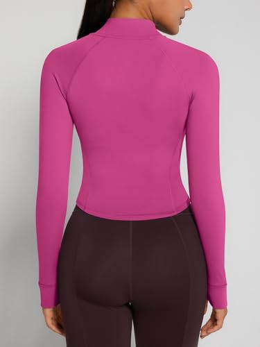 Image of GYM RAINBOW Womens Snatched Workout Jackets Lightweight Zip Up Slim Fit Gym Track Athletic Jackets with Thumb Holes