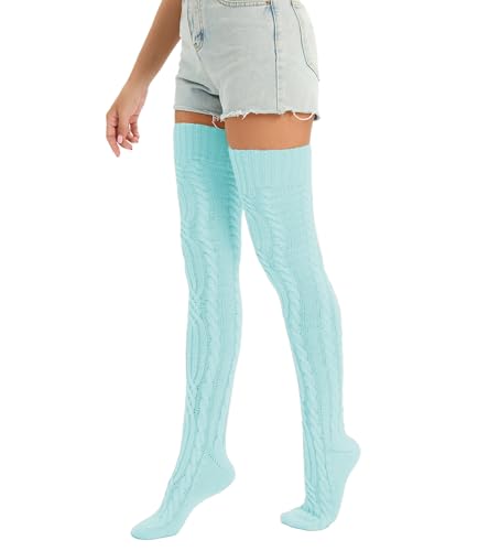 Image of Sexybody Women's Thigh High Socks Over the Knee Knit Socks, Winter Leg Warmers Stockings Knee High Tube Arctic Fleece
