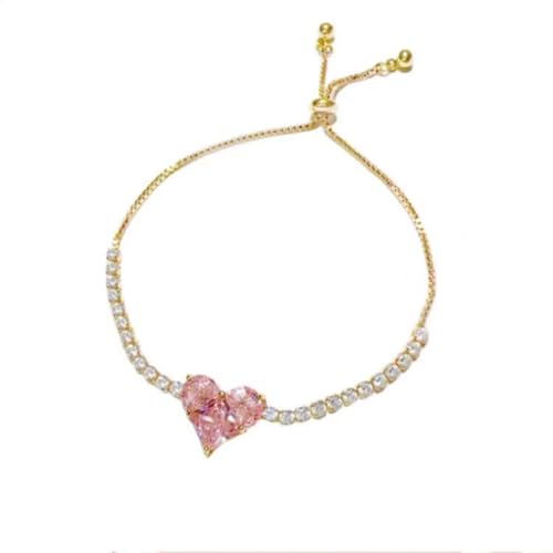 Gold ​Tennis Bracelets for Women - Non Tarnish Cubic Zirconia Bracelet Link with Adjustable Slider for Girls Ladies Jewelry Gifts