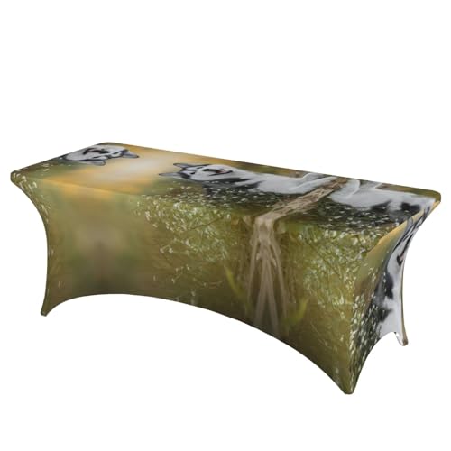 Nappe extensible élasthanne imprimé husky lavable pour table de banquet - 2