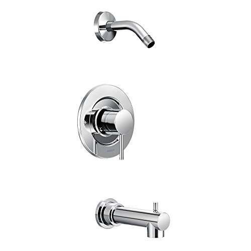 Moen T2193NH Align Posi-Temp Pressure Balancing Modern Tub and Shower Trim Kit without Showerhead, Valve Required, Chrome