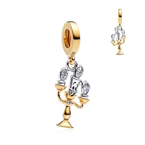 Image of S925 Sterling Silver Gold Plated Romantic Charms, Gifts for Mom Girlfriend Family on Valentine's Day Birthday Christmas Anniversary, Bracelet Necklace Bead Charm