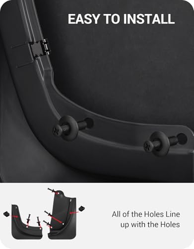 BASENOR 2024-2020 Tesla Model Y Mud Flaps Splash Guards Vehicle Sediment Protection No Drilling No Tape Mudflaps Tire Protector Mudflaps All Weather Tesla Exterior Accessories (Set of 4)