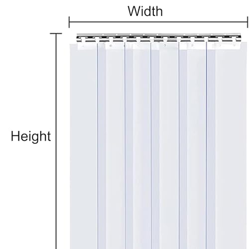 SCITOY Plastic Clear Door Curtains, PVC Strip Curtain Complete Kit, Vinyl Curtains Suitable for Refrigerators and Warehouses, Simple Installation and Durable(90x280cm/35.43x110.2in) - Thumbnail 2