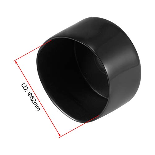 Image of uxcell 4pcs Rubber End Caps 52mm ID Vinyl Round End Cap Cover Screw Thread Protectors Black, 40mm Height