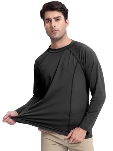 UPF 50+ Men's Rash Guard Swim Shirt Long Sleeve - Lightweight UV Protection Shirt for Swimming, Running, Fishing2