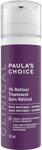 Paula’s Choice CLINICAL 1% Retinol Treatment Cream with Peptides, Vitamin C & Licorice Extract, Anti-Aging Treatment for Wrinkles & Loss of Firmness, Fragrance-Free & Paraben-Free, 30 mL