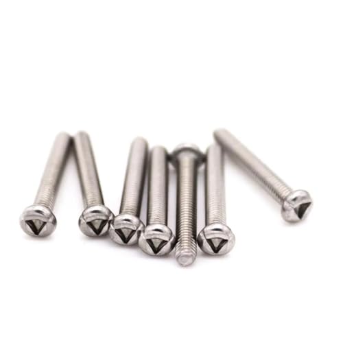 ファスナーネジ 10Pcs M3 M4 304 Stainless Steel Triangle Socket Triangular Slotted Round Pan Flat Countersunk Metal Security Screw Bolt(