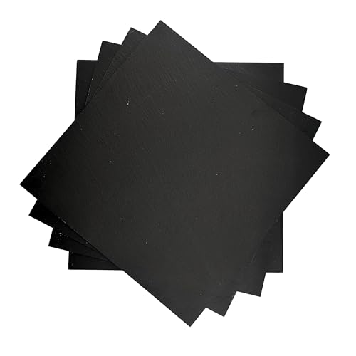 Lebrun Couverts - Lot de 4 Assiettes Ardoise Carrée - Parfait pour vos Planches Apéro ou vos Plateaux de Fromage et Charcuterie - Service Qualité Restauration -...