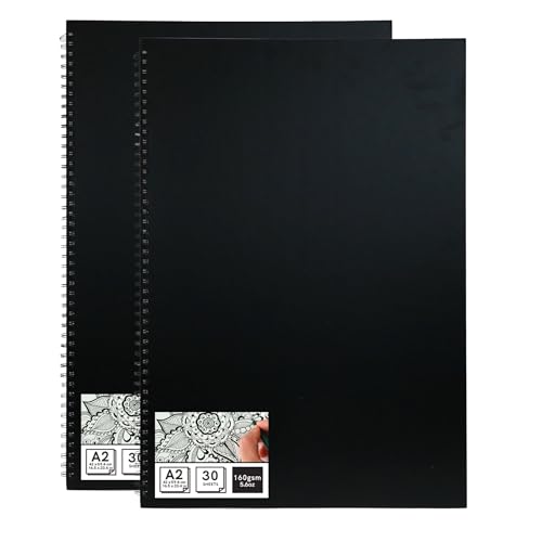 Carnet de croquis A2 pour le dessin en atelier et l'esquisse en plein air lot de 2