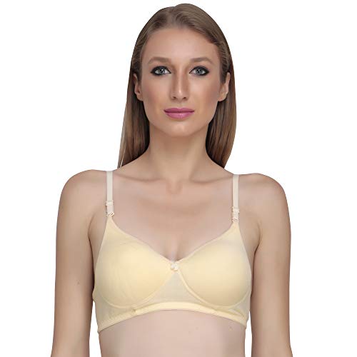 Image of Women Non Padded Bra - Made of Pure Cotton Full Coverage Non Wired Seamless Pushup Soft Cup for T-Shirt Saree Dress and for Everyday (Pack of 4)