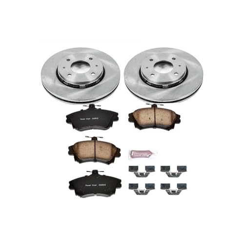 Image of PowerStop Front Brake Kit for Volvo S40 2000-04 | Volvo V40 2000-04 - Z17 Ceramic Brake Pads & Disc Rotors Replacement, KOE911