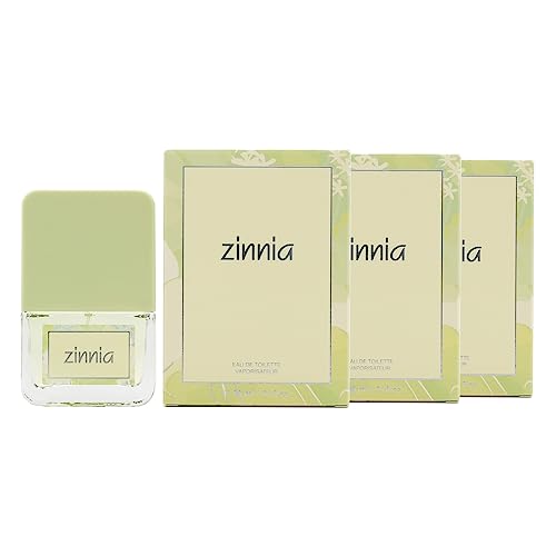 ZINNIA - Original Pack de 3 x 30 ml, Colonia Mujer, Formato Viaje en Spray, Zinnia Perfume Mujer, Eau de Toilette Femenina, Aroma Cítrico y Floral, Fragancia Fresca