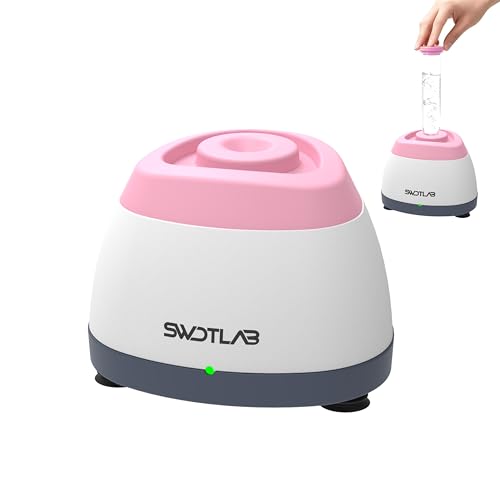 Image of Mini Vortex Mixer with Touch Function for Lab Nail Polish (Pink) | 3s Fast Mix DC Brushless Motor, Touch Auto-Stop, Anti-Slip Quiet, Compact Portable, for Nail Lash Glue Lab Paint Tattoo Ink